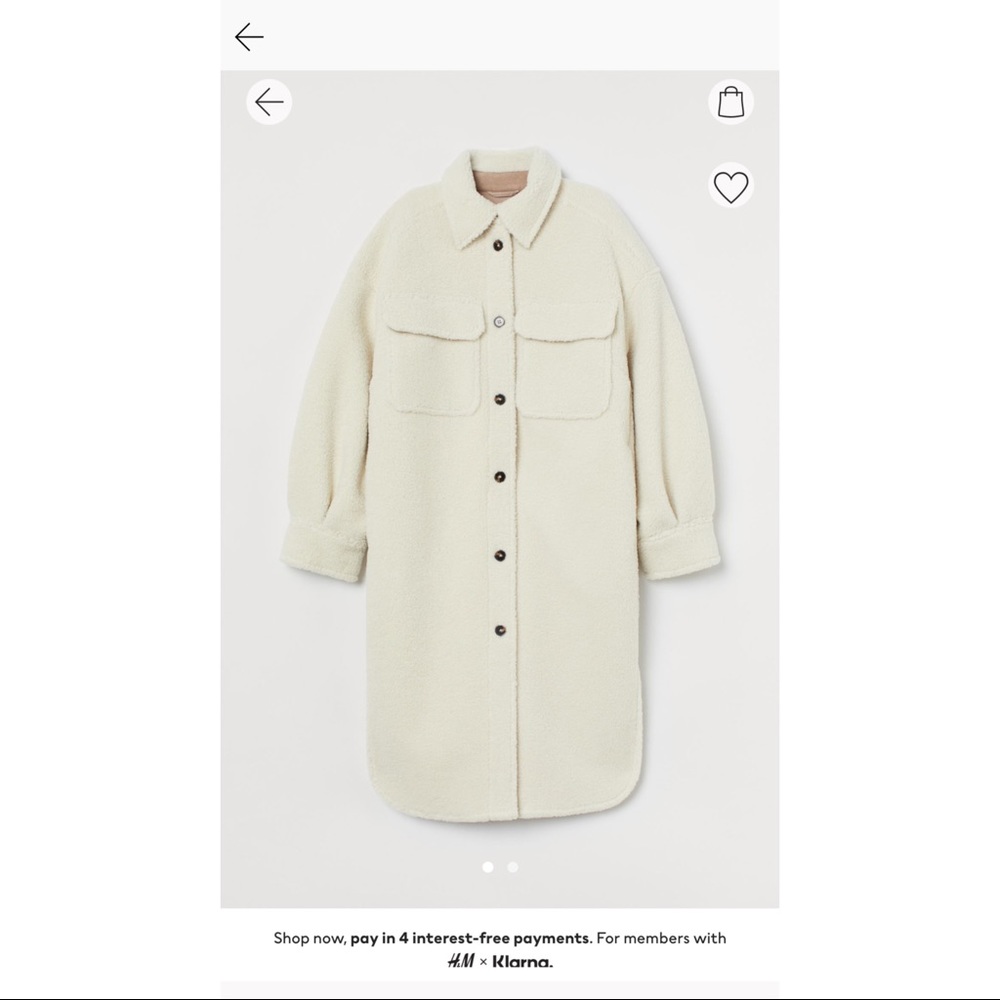 H&M Faux Shearling Long Coat